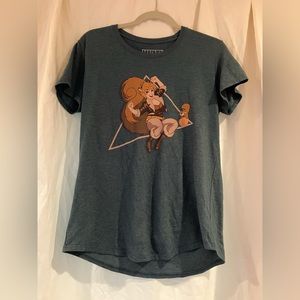 Squirrel girl, marvel comics, green V-neck Tee, women’s size medium